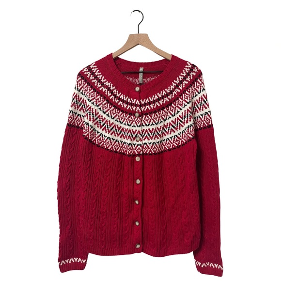 Hanna Andersson Sweaters - SOLD Hanna Andersson Holiday Inspired Red Black White Knit Sweater Large